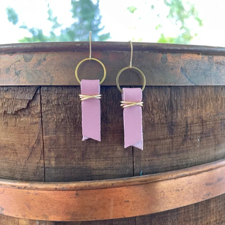 Dusty Mauve Tethered Home Earrings