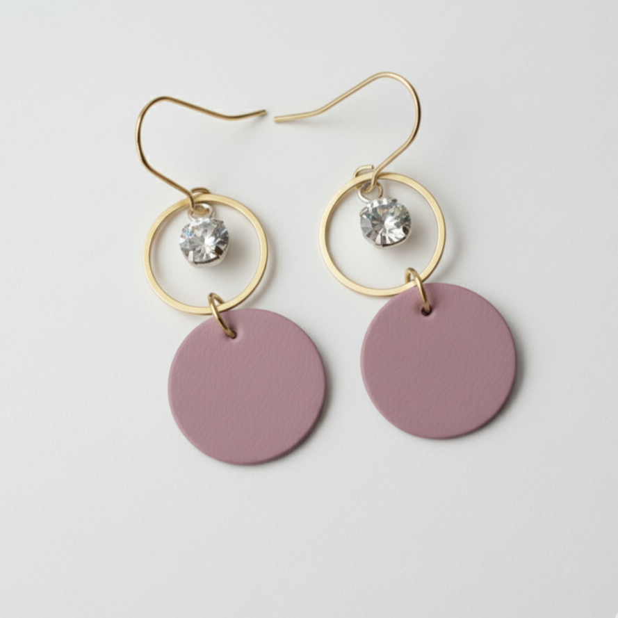 Dusty Mauve Serene Drop Earrings