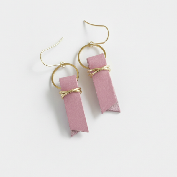 Dusty Mauve Tethered Home Earrings