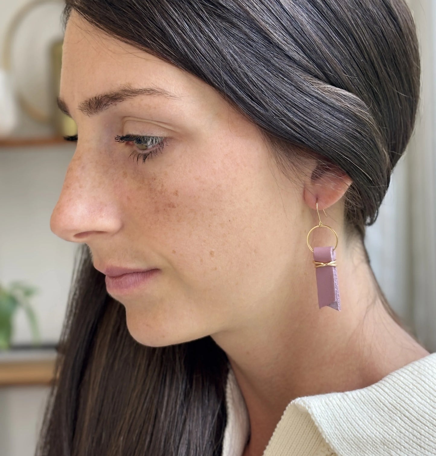 Dusty Mauve Tethered Home Earrings