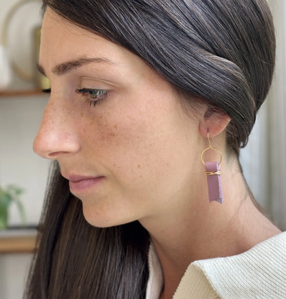 Dusty Mauve Tethered Home Earrings